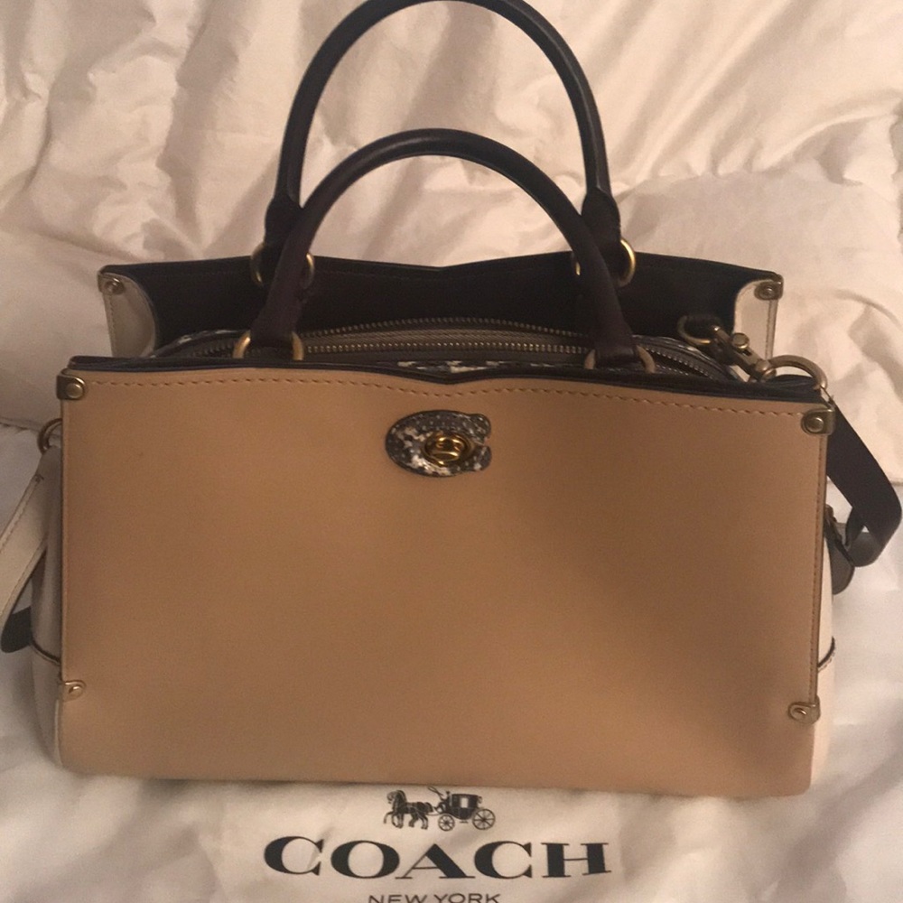COACH MASON CARRYALL IN COLORBLOCK W/SNAKESKIN